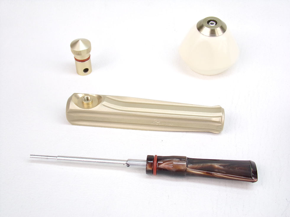 Thumbnail: PERFECT KIRSTEN "MX" GOLDTONE ESTATE PIPE, NEW MEERSCHAUM BOWL, NEW LUCITE BIT