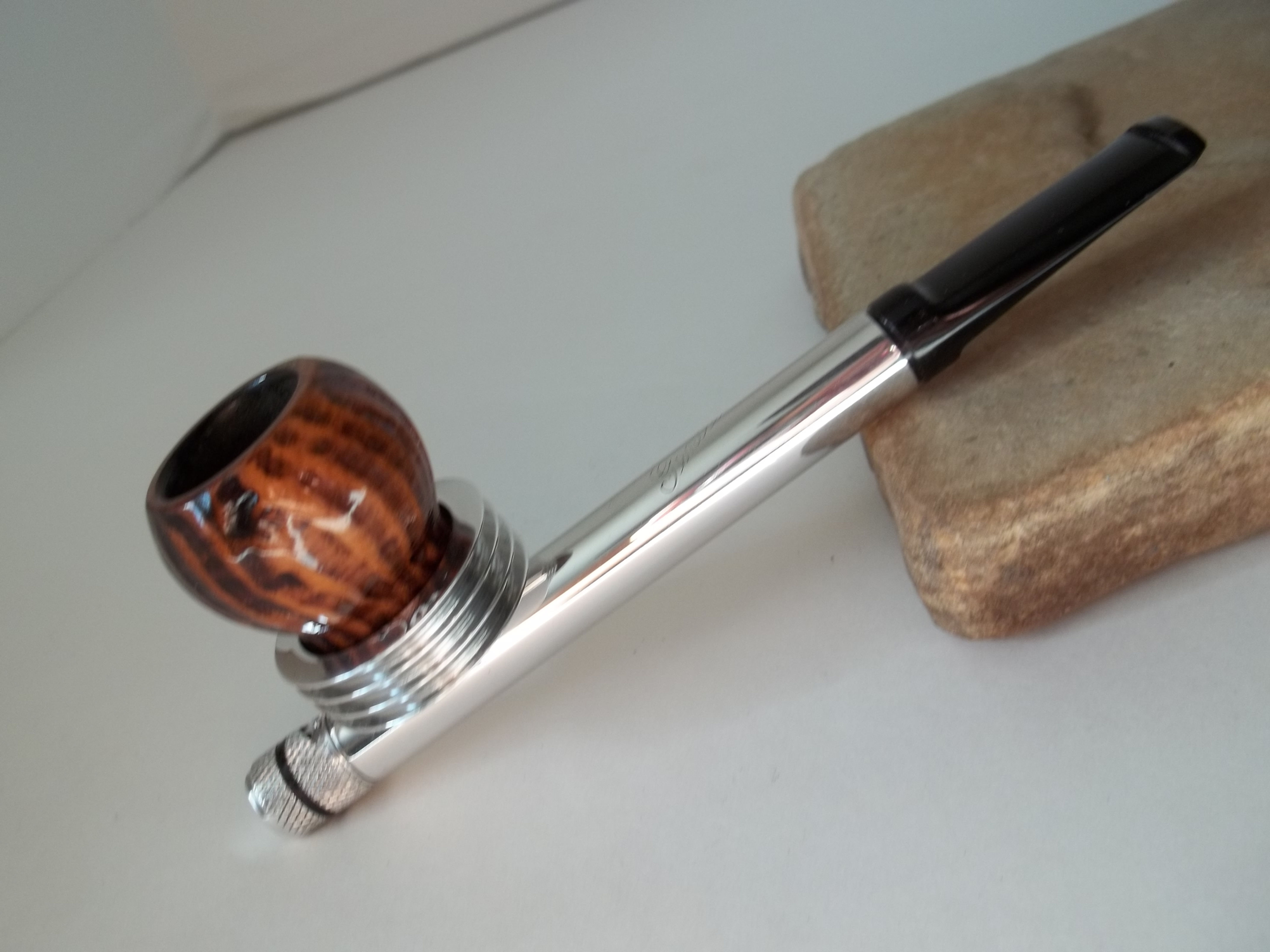 RARE RESTORED ESTATE PIPE "GENTLE" ALUMINUM BRIAR BOWL ALL ORIGINAL PARTS