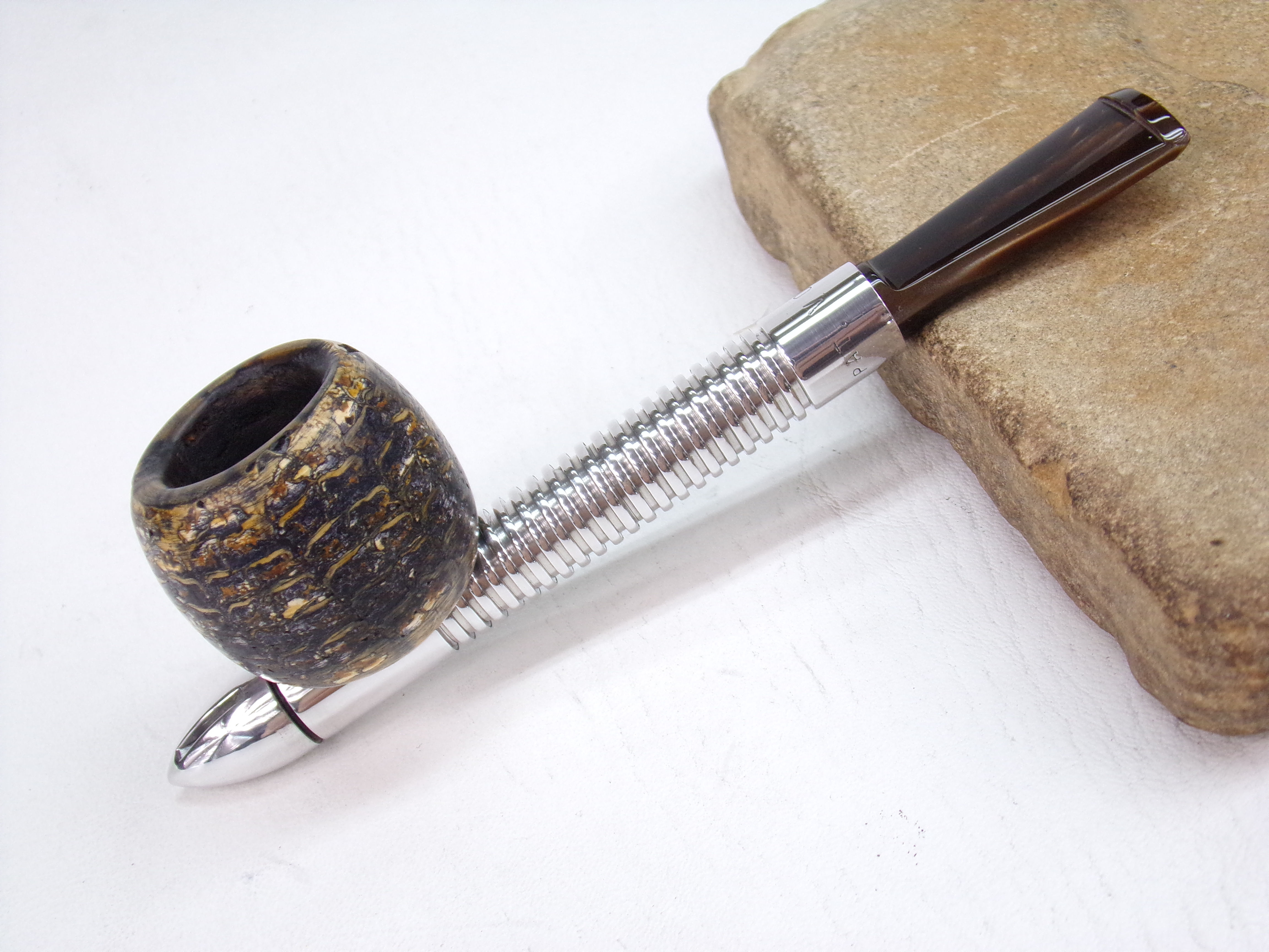 RESTORED 1940S VOLK MADE IN U.S.A. ALUMINUM W/COB BOWL ESTATE PIPE KIRSTEN BIT