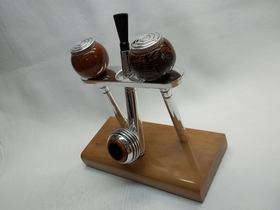 Thumbnail: RARE RESTORED LUMINUMKRAFT PIPE SET ESTATE PIPE W/METAL AND BRIAR BOWLS MINT