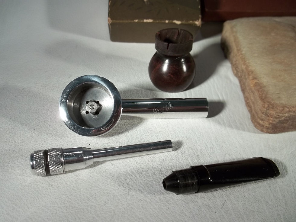 Thumbnail: RARE NOS IN BOX ESTATE PIPE "GENTLE" ALUMINUM BRIAR BOWL ORIGINAL PAPERS & BOX