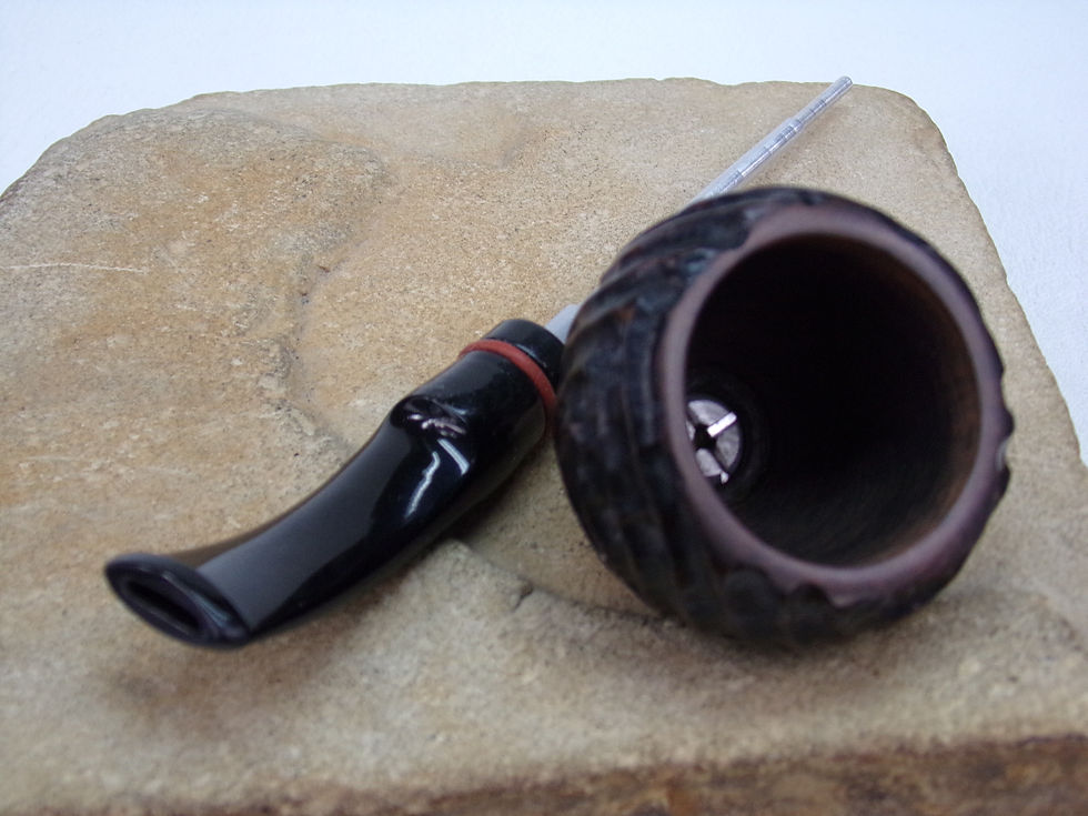 Thumbnail: KIRSTEN "TX" QUARTERBENT ESTATE PIPE, KIRSTEN BRIAR BOWL, NEW VULCANITE BIT