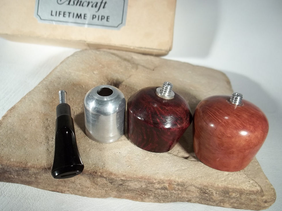 Thumbnail: RARE NOS METAL ALUMINUM "ASHCRAFT " LIFETIME ESTATE PIPE VULCANITE BIT