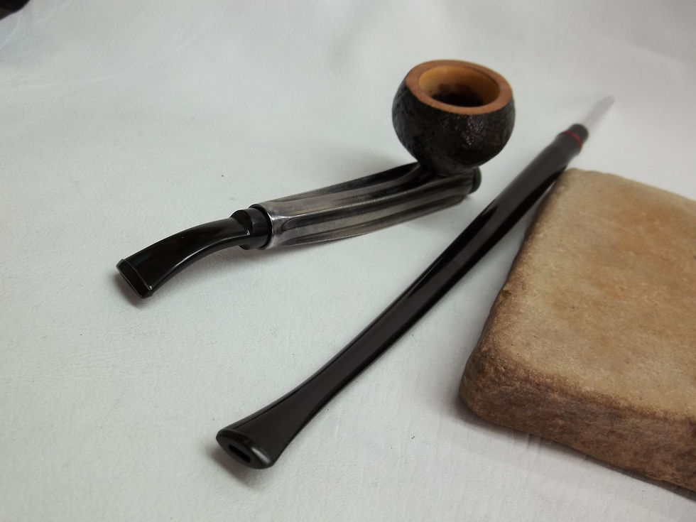 Thumbnail: CUSTOM KIRSTEN "CX" CHURCHWARDEN ESTATE PIPE MEERSCHAUM LINED BOWL 2 STEMS
