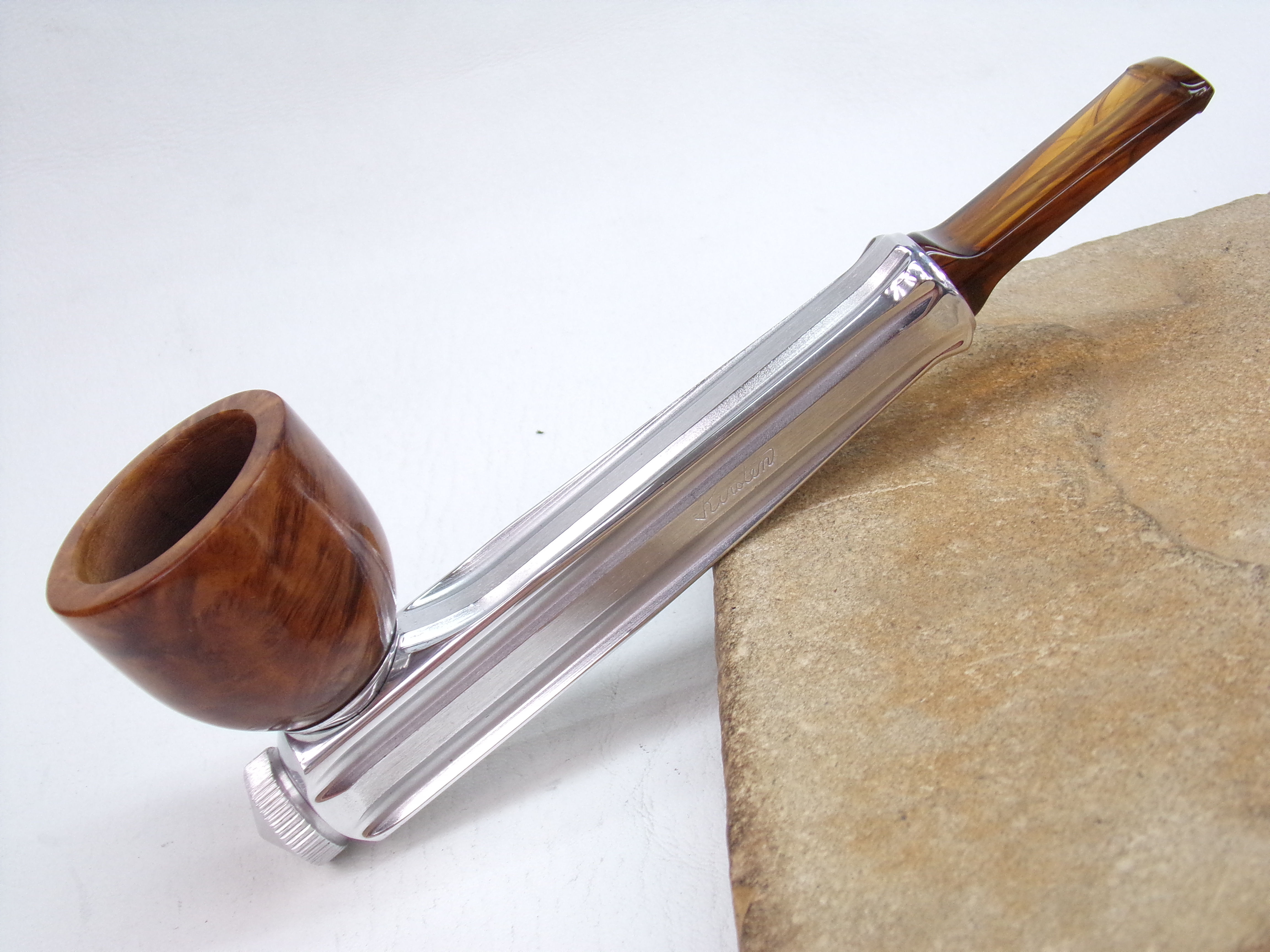 KIRSTEN "L" ESTATE PIPE NICE KIRSTEN BOWL NEW LUCITE BIT & NEW ENDVALVE