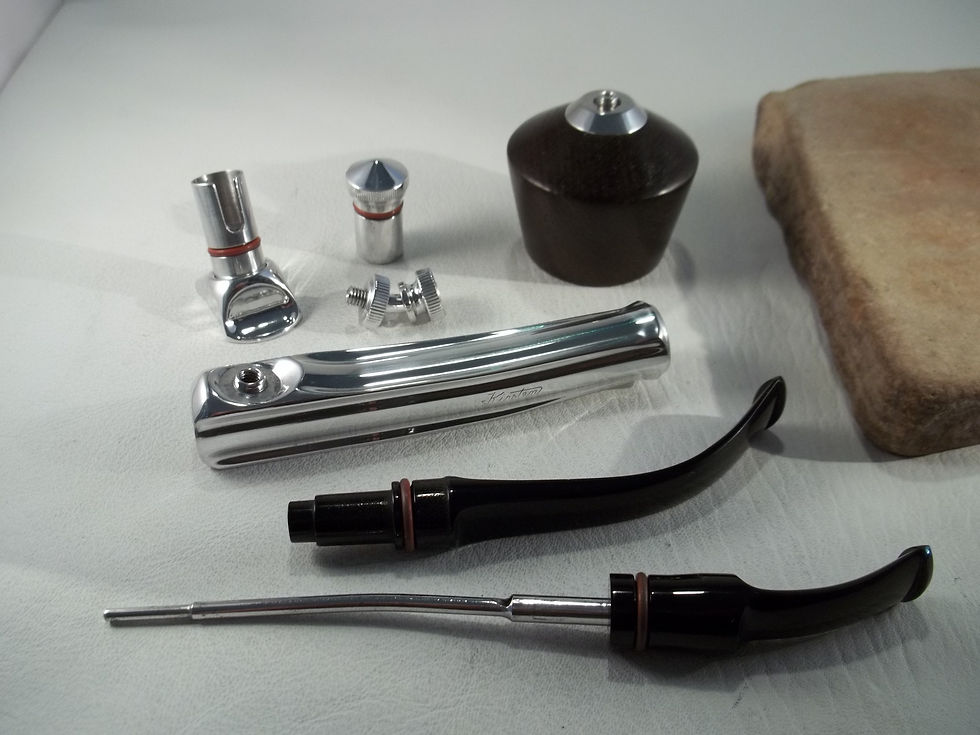 Thumbnail: STUNNING VINTAGE CUSTOMIZED KIRSTEN "T" SITTER ALUMINUM ESTATE PIPE SMOKE 2 WAYS
