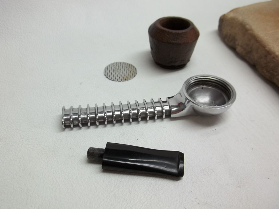 Thumbnail: METAL ALUMINUM FALCON STYLE "YELLO-BOLE" ESTATE PIPE BRIAR BOWL NICE BIT