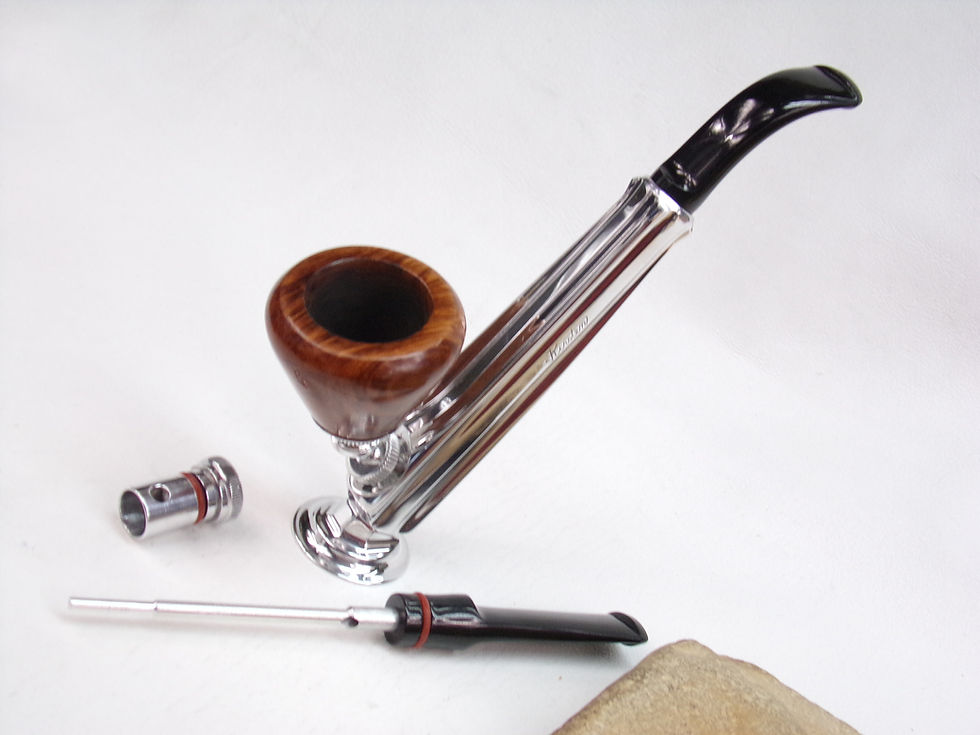 Thumbnail: CUSTOM SMOKE 2 WAYS KIRSTEN "M" ESTATE PIPE NICE BRIAR BOWL 2 NEW BITS & VALVES