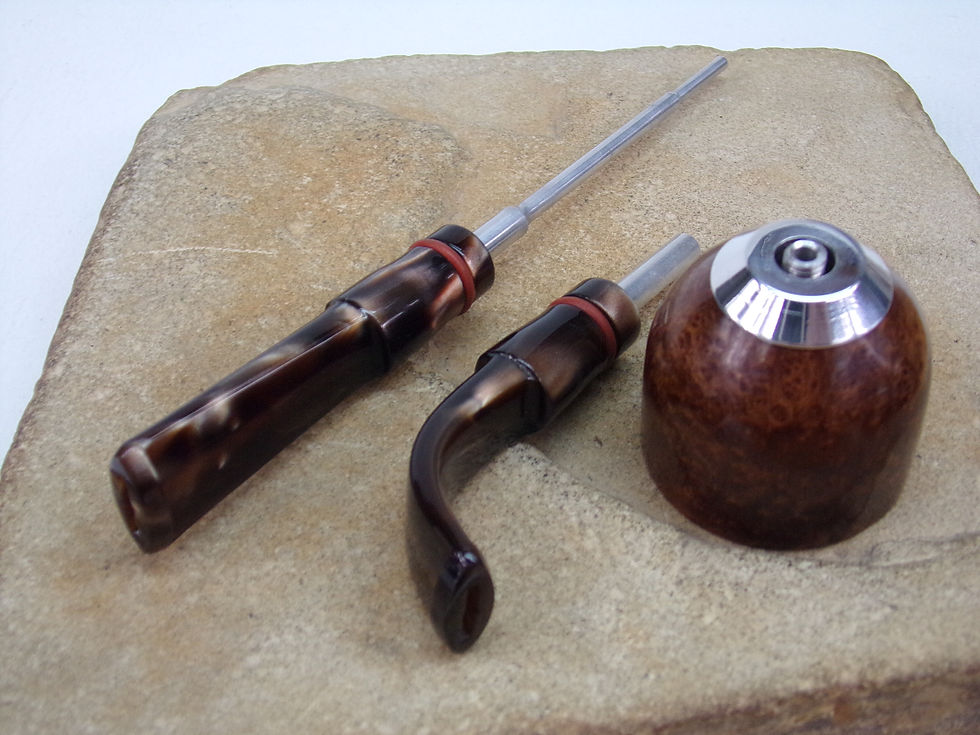 Thumbnail: CUSTOM SMOKE 2 WAYS KIRSTEN "M" ESTATE PIPE NICE BRIAR BOWL 2 NEW BITS & VALVES