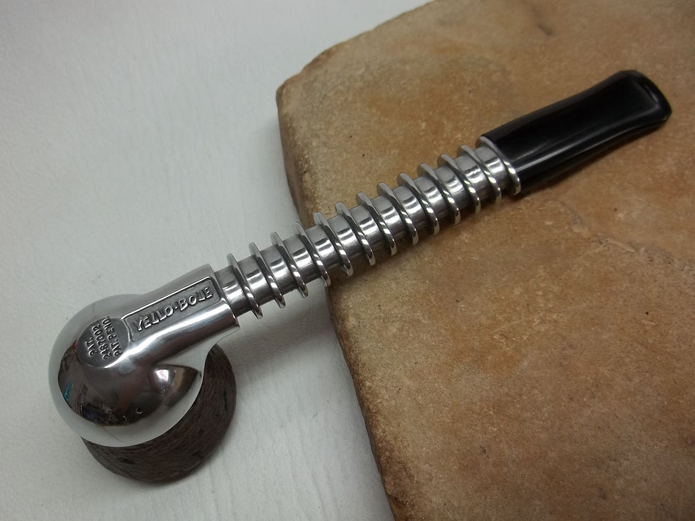Thumbnail: METAL ALUMINUM FALCON STYLE "YELLO-BOLE" ESTATE PIPE BRIAR BOWL NICE BIT