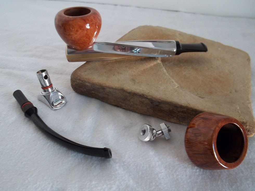 Thumbnail: UNSMOKED CUSTOM SITTER AERO KOOL ALUMINUM ESTATE PIPE WITH KIRSTEN BRIAR BOWL