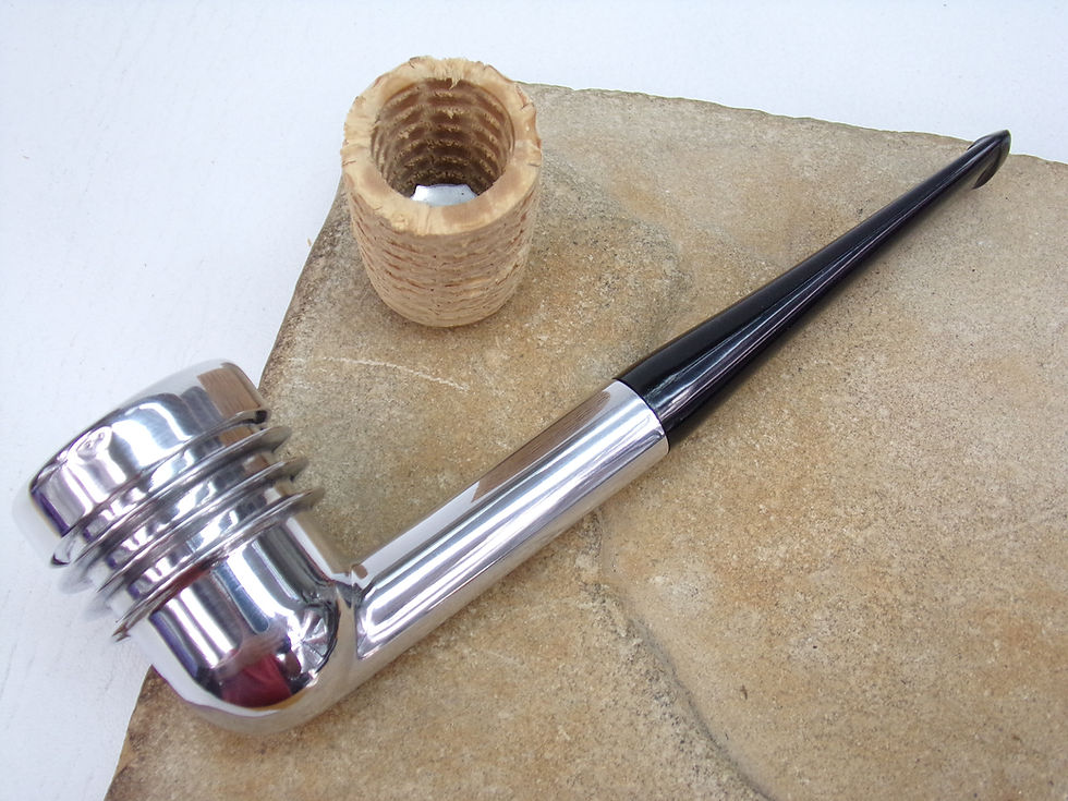 Thumbnail: RESTORED ARISTOCOB MADE IN U.S.A. ALUMINUM AND COB INSERT ESTATE PIPE, NICE BIT