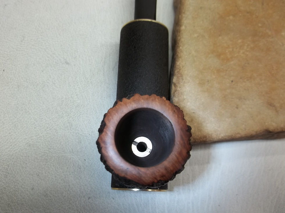 Thumbnail: RESTORED VINTAGE METAL ALUMINUM BLACK & GOLD "BRIAL" ESTATE PIPE BRIAR BOWL