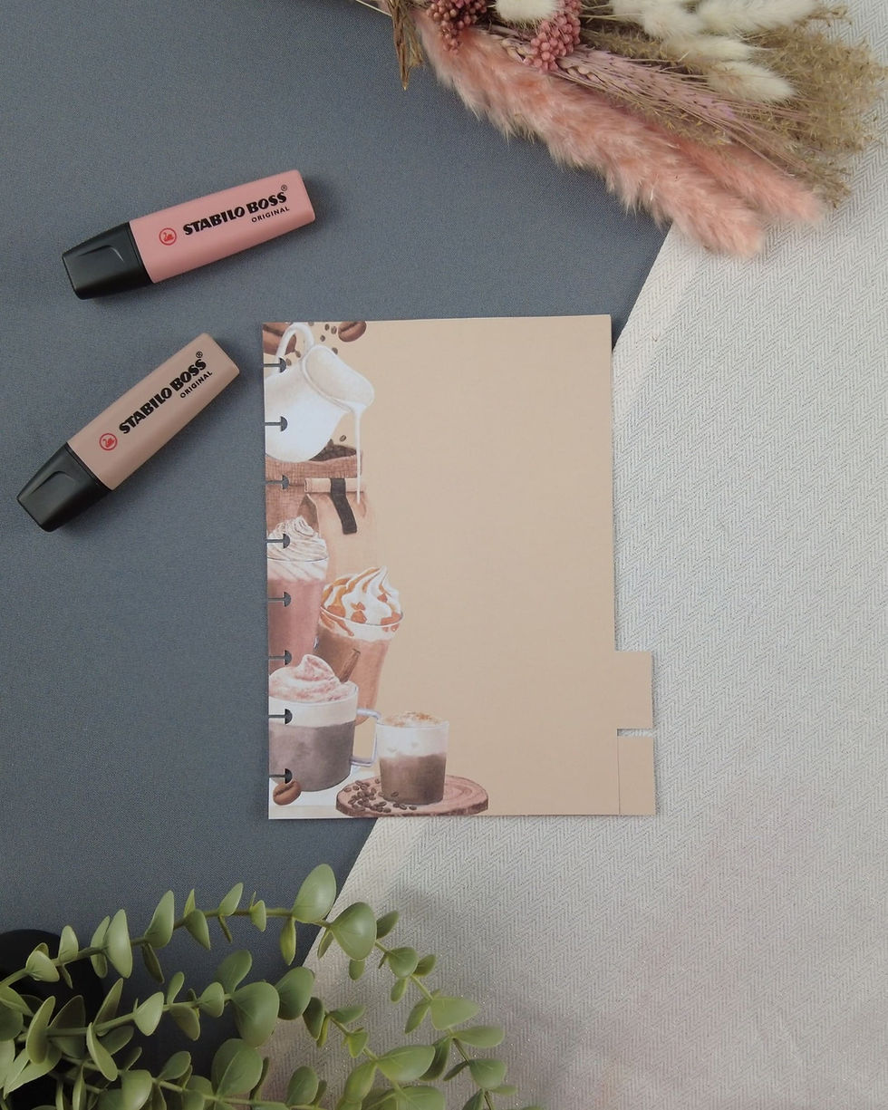 Miniature : Intercalaires à onglets pour agenda rechargeable A5, classement simple et efficace, café onglet 5