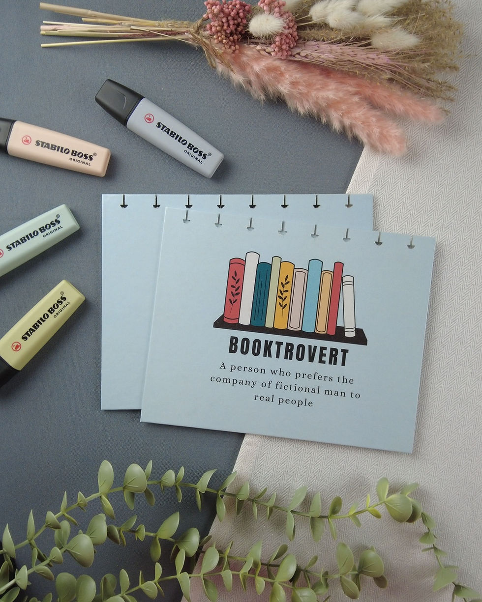 Couverture rigide pour carnet rechargeable, format A5, carnet de lecture rechargeable, booktrovert recto verso