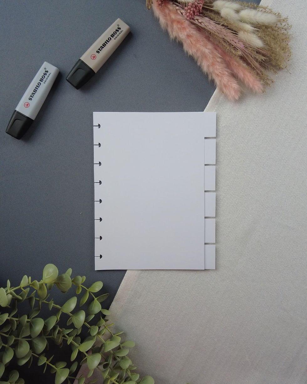 Intercalaires à onglets pour agenda rechargeable A5, classement simple et efficace, blanc