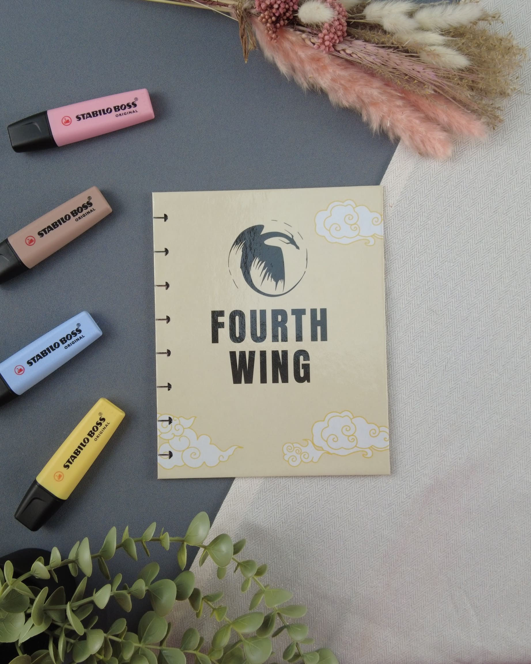 Couverture rigide pour carnet rechargeable, format A5, fourth wing iron flame onyx storm dragon