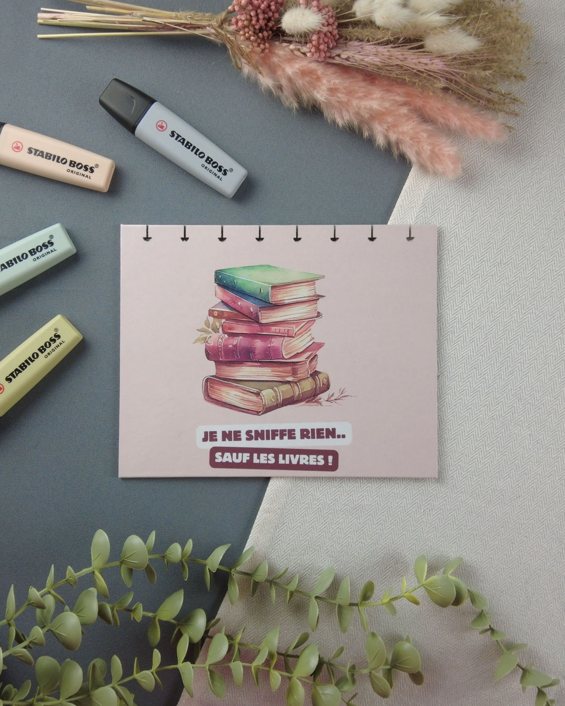 Couverture rigide pour carnet rechargeable, format A5, carnet de lecture rechargeable, je ne sniffe rien