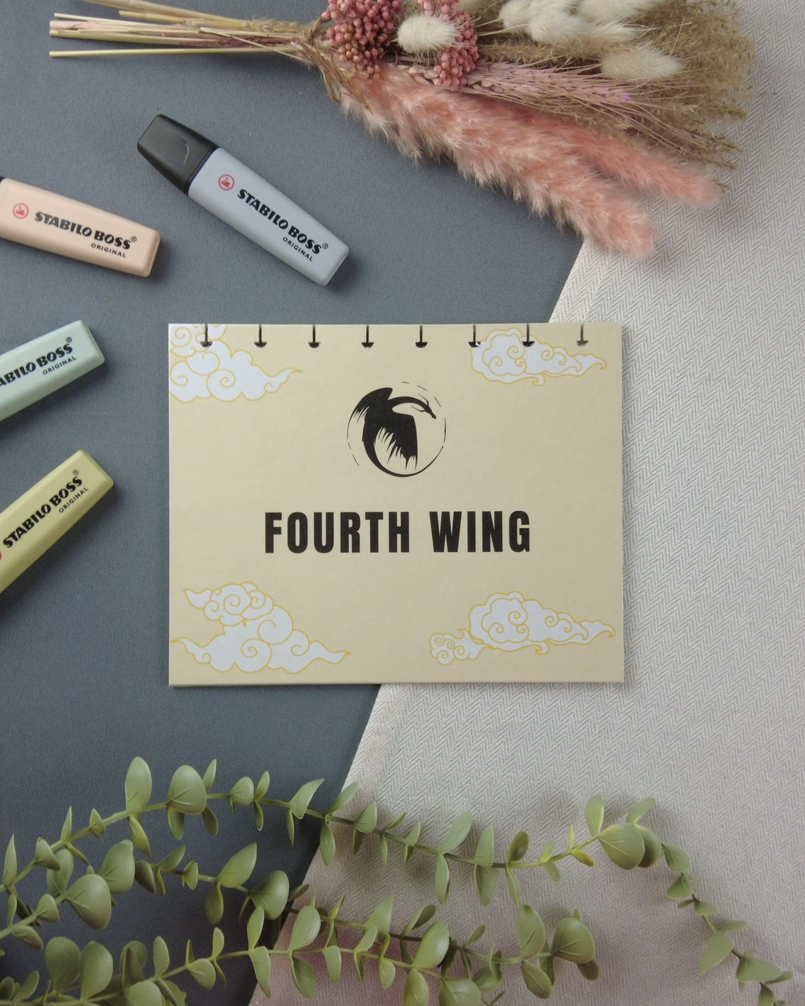 Couverture rigide pour carnet rechargeable, format A5, fourth wing dragon onyx storm iron flame