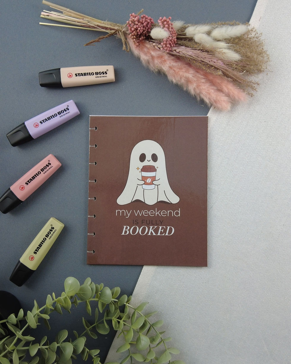 Couverture rigide pour carnet rechargeable, format A5, carnet rechargeable, fantôme weekend booked