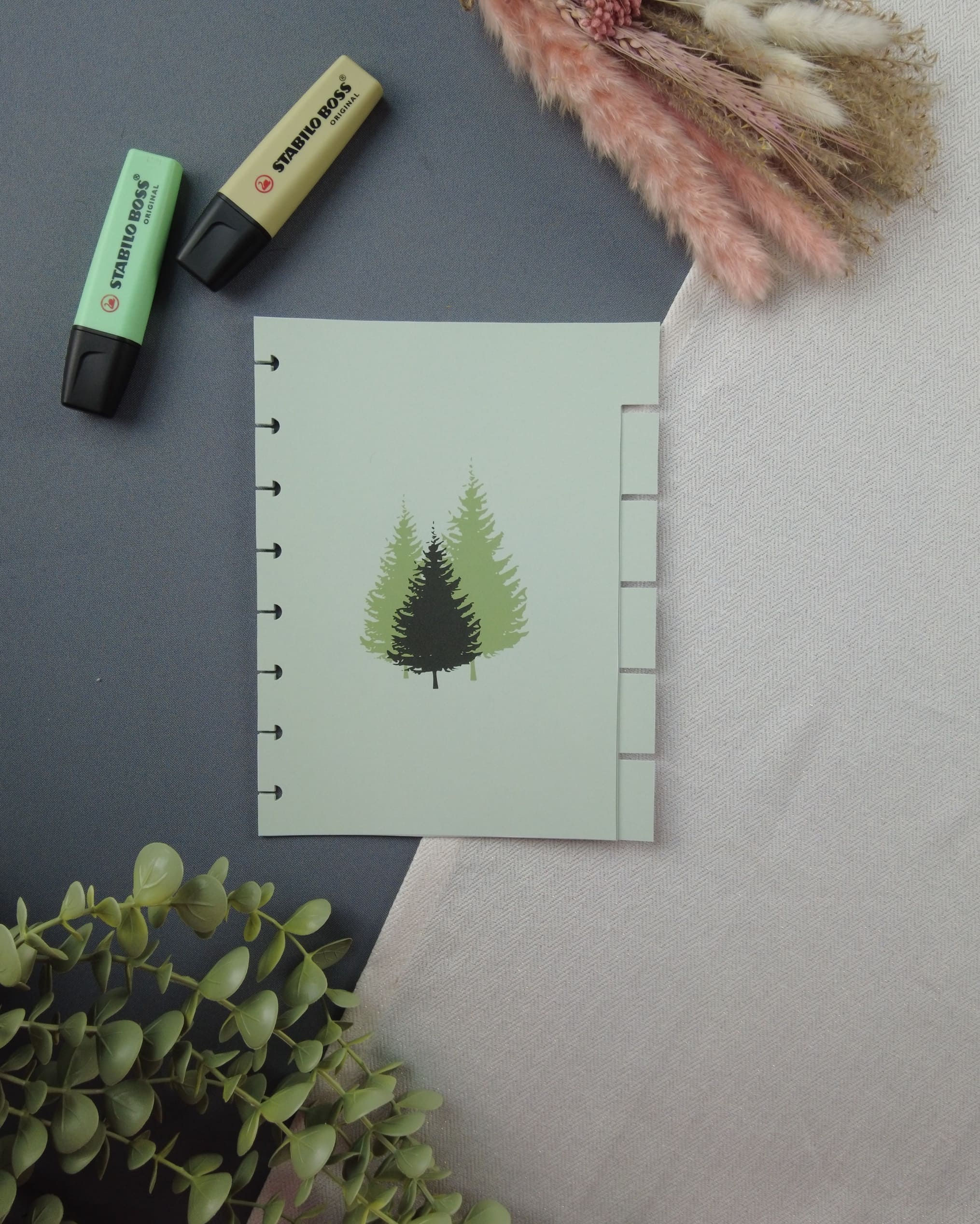 Intercalaires à onglets pour agenda rechargeable A5, classement simple et efficace, forêt