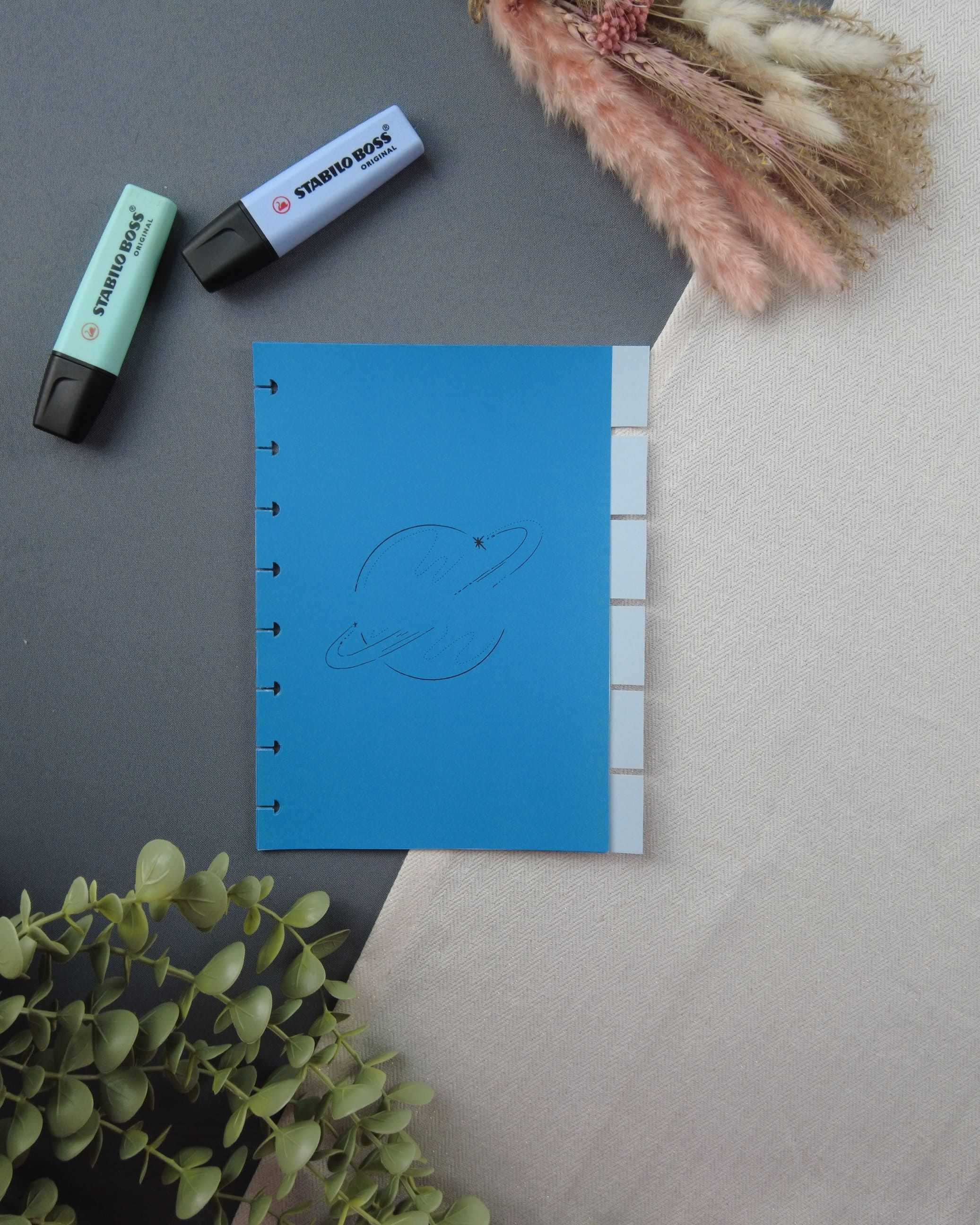 Intercalaires à onglets pour agenda rechargeable A5, classement simple et efficace, planète onglet 1