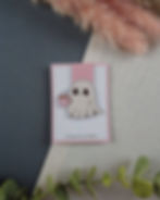 marque page aimanté livre fantôme tasse rose