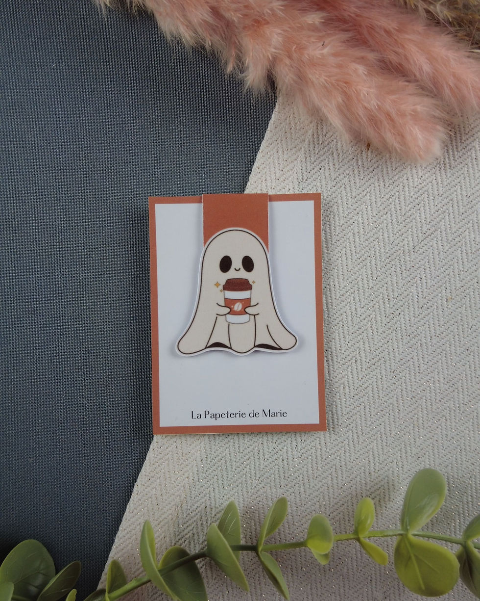 Miniature : marque page aimanté livre fantôme café gobelet