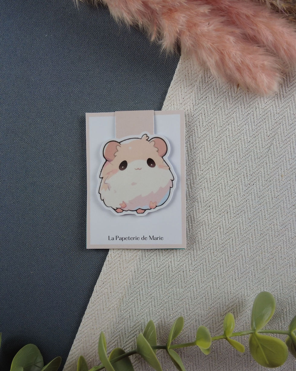 marque page aimanté livre hamster