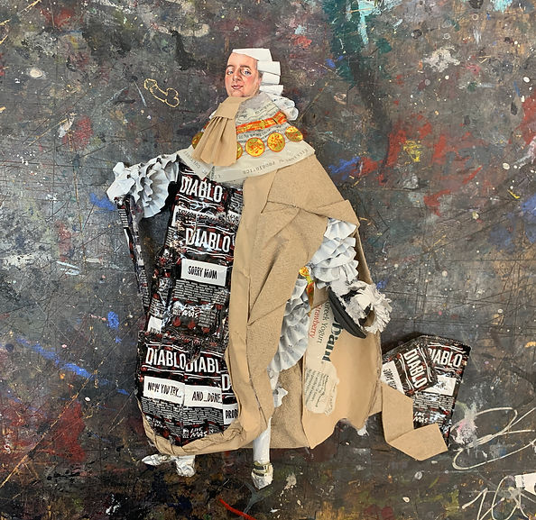 Using discarded materaisl collected from daily life, this work reflects on excess, waste, and value.