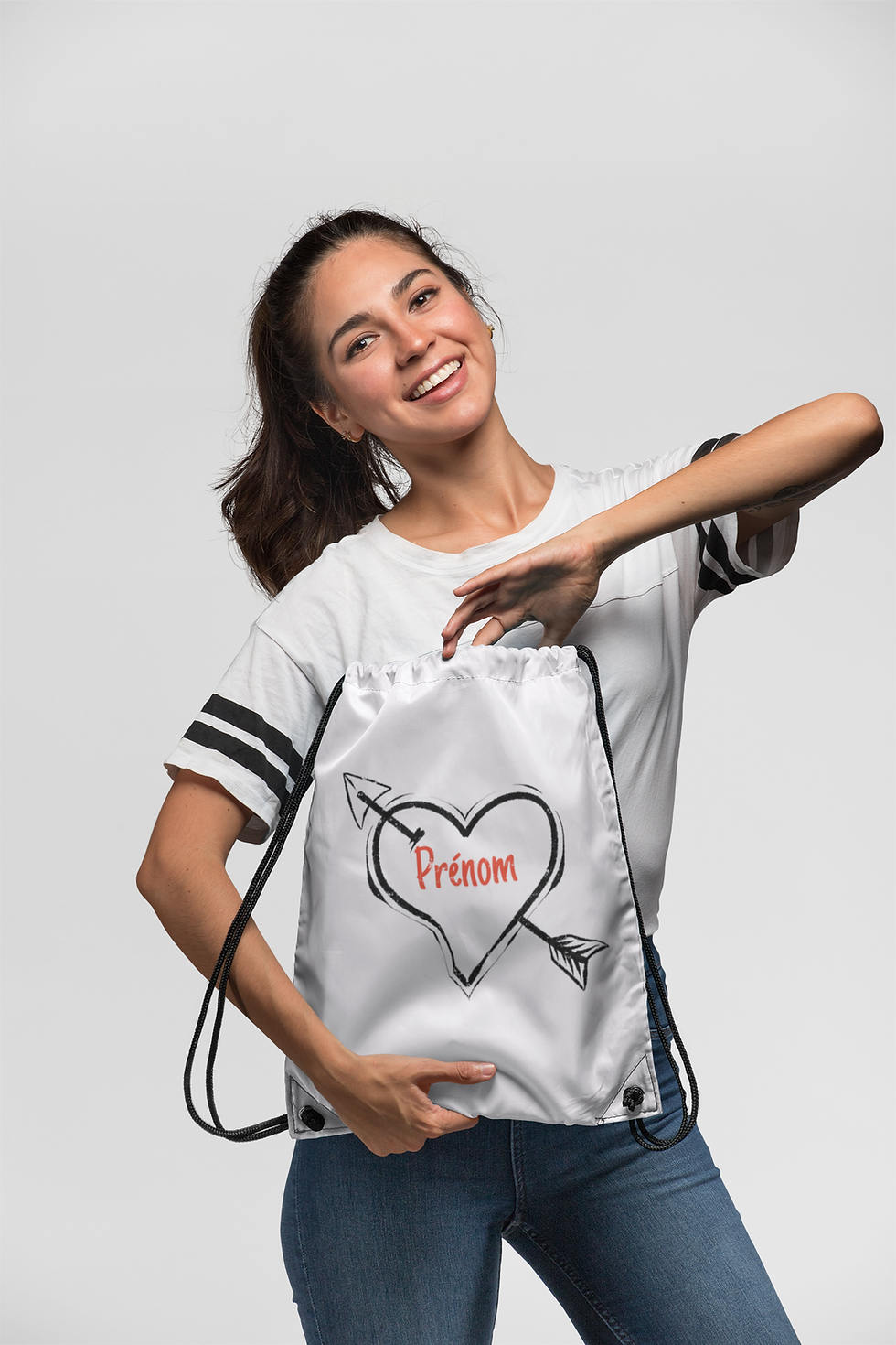 Miniature : Sac de gym Coeur avec prénom