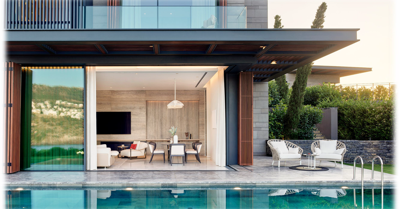 Contemporary villa design with private infinity pool in Bodrum.