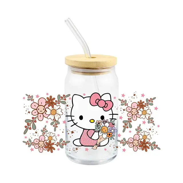 Thumbnail: Glass Can Mug with Bamboo Lid & Glass Straw