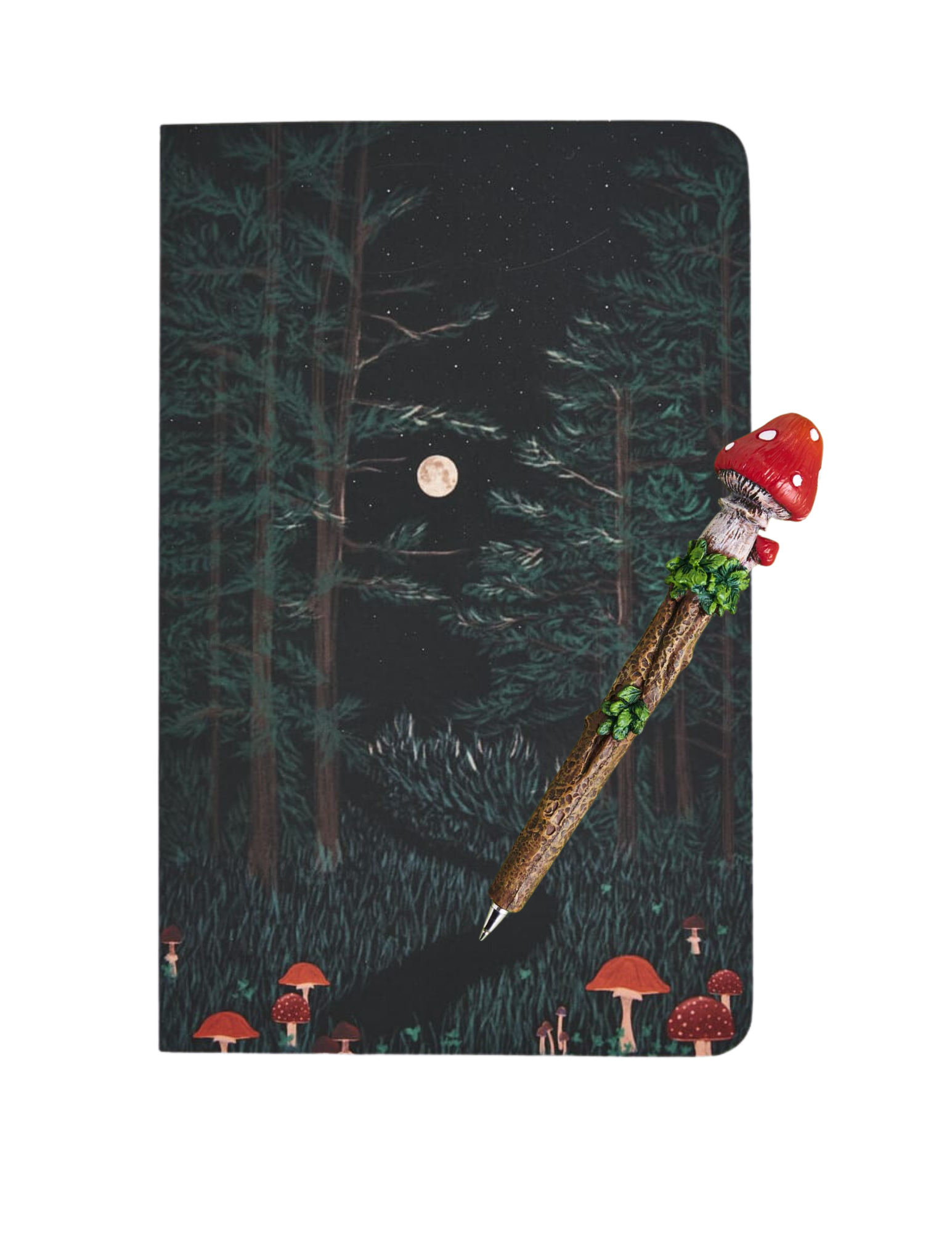Moonrise Forest Journal & Red Mushroom Pen