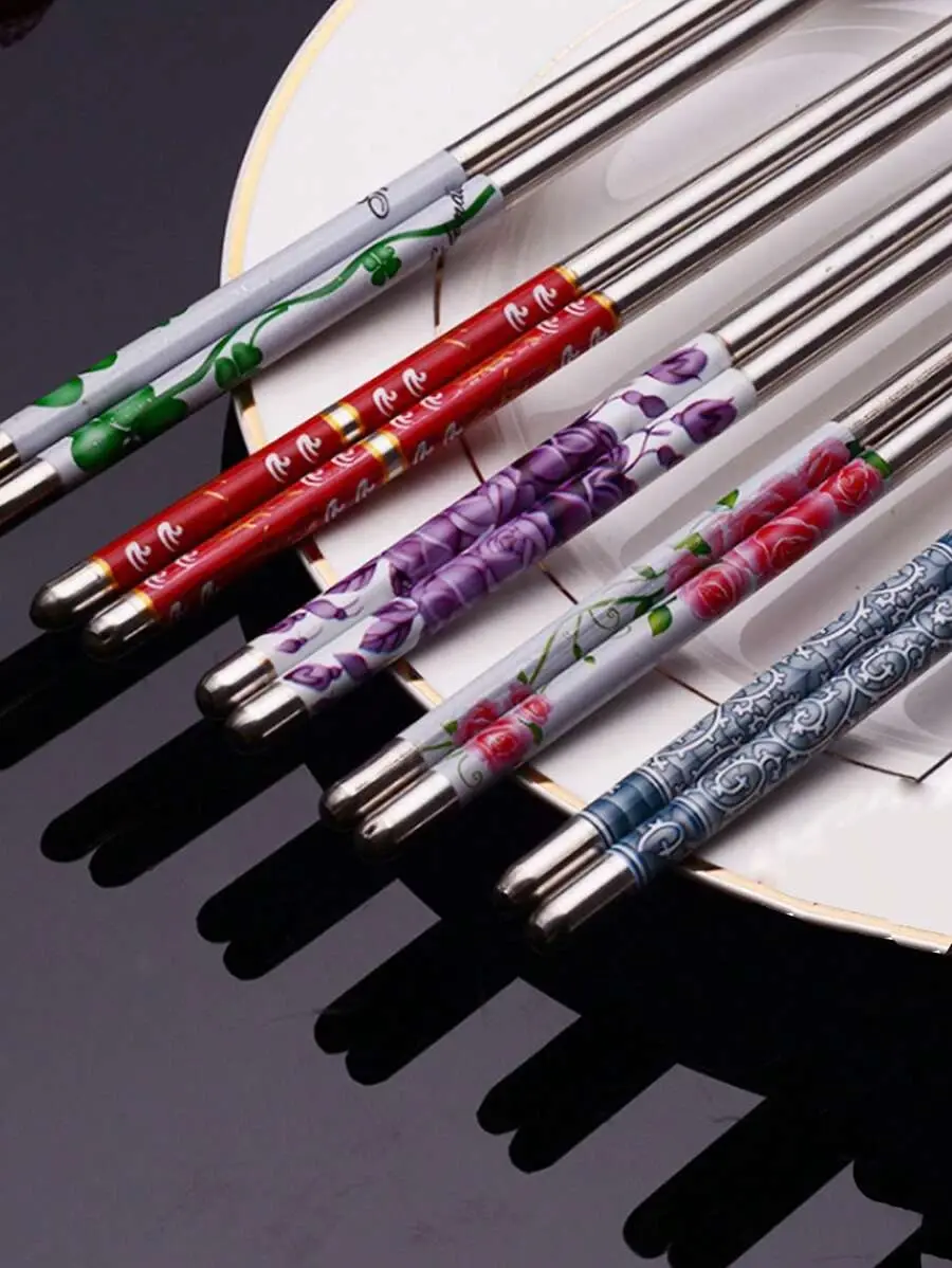 Thumbnail: 5 pairs Stainless Steel Chopsticks