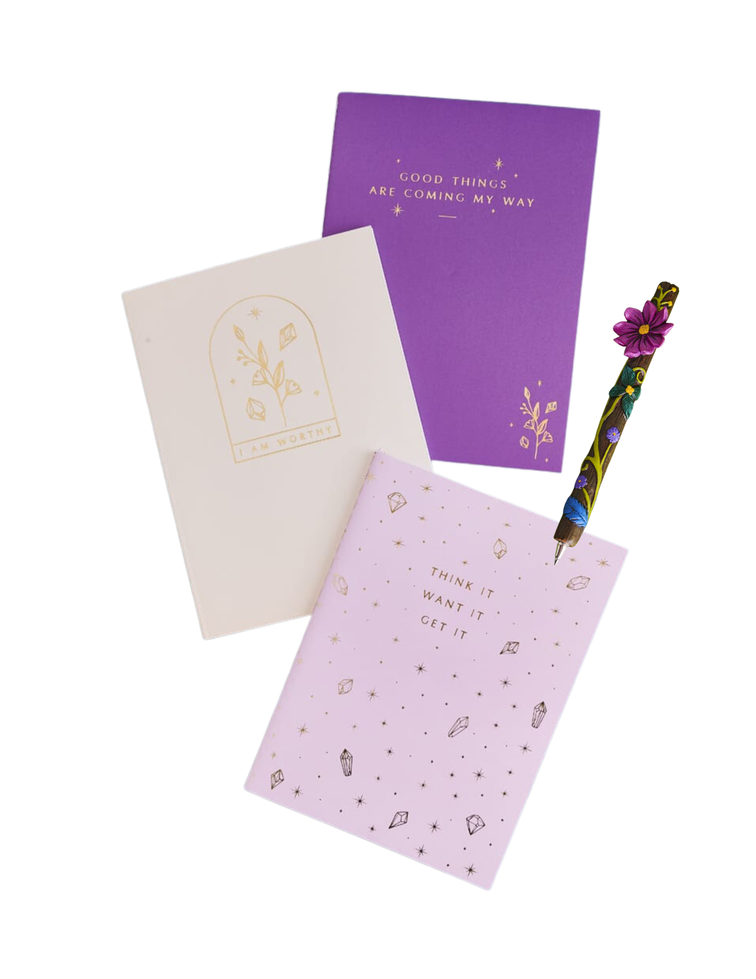 Crystal Magic Journal Set With Flower Child Pen