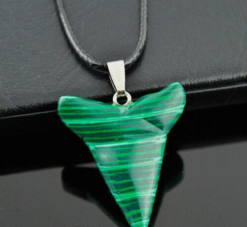 Thumbnail: Natural Quartz Shark Pendant Necklace
