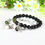 Thumbnail: Black Onyx & White Howlite Marble Gemstone Couples Bracelets