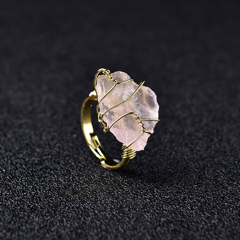 Thumbnail: Natural Healing Gemstone Crystal Quartz Rings