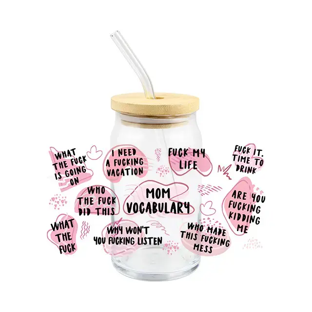 Thumbnail: Glass Can Mug with Bamboo Lid & Glass Straw
