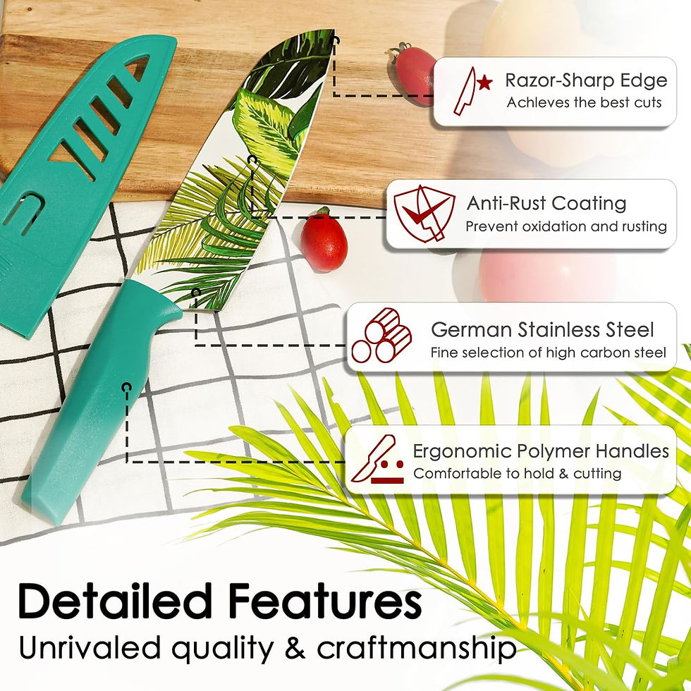 Thumbnail: 12Pc Colorful Tropical Kitchen Knife Set