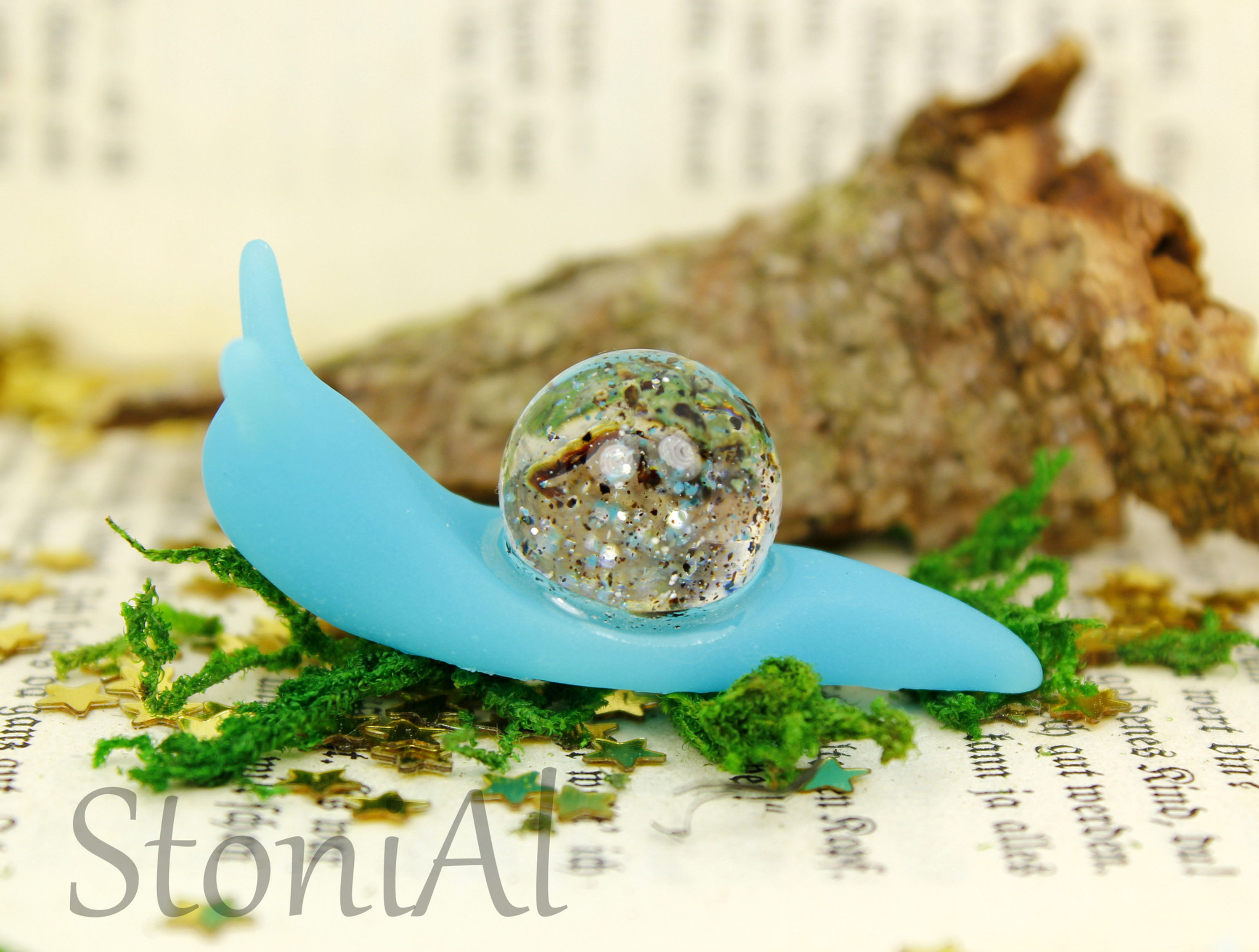 Deko Schnecke mit Nabelschnur