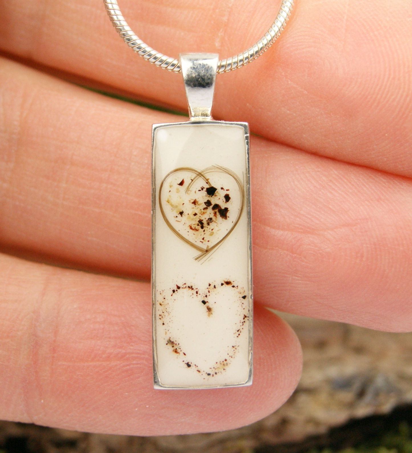 925 Silber Anhänger mit Muttermilch/Haaren & Nabelschnur