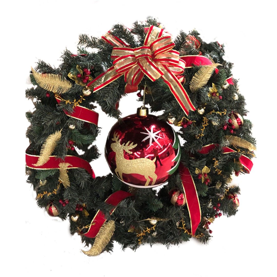 100cm Christmas Wreath c/w Decor