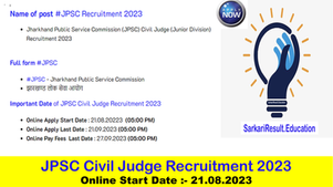 JPSC Civil Judge Recruitment 2023