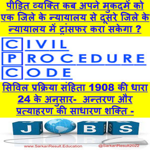 When will the aggrieved person get his case transferred from one district to another district court?
