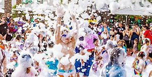 Foam party with kids and adults of all ages