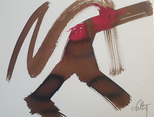 peinture acyrlique calligraphie brou de noix