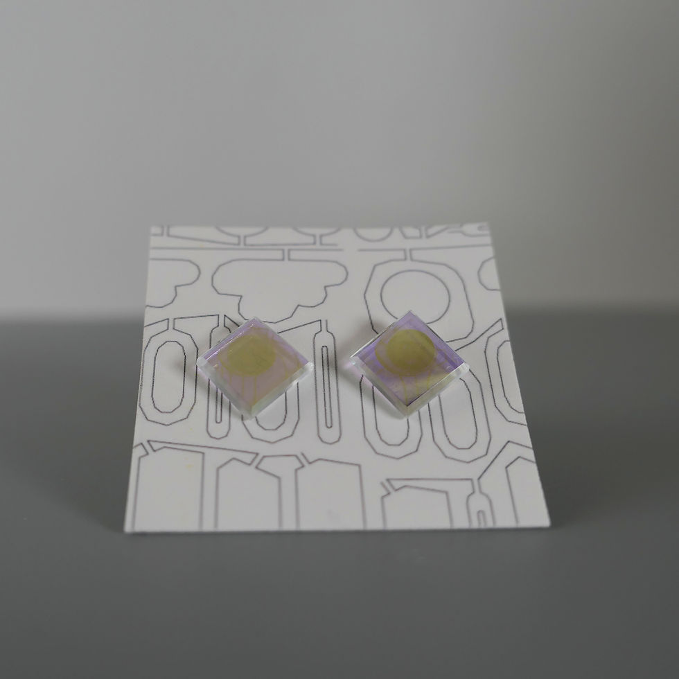 Miniaturbild: Ohrstecker "Q" blau/gold