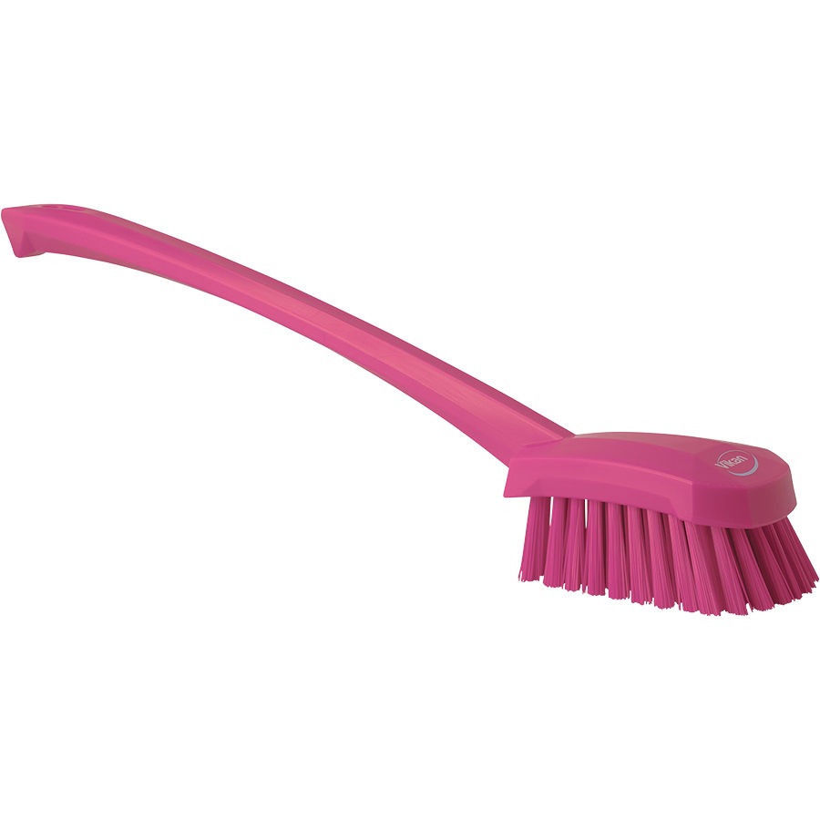 Thumbnail: Vikan Pink Long Handle Brush - Stiff